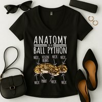 Python Snake Owner Anatomy Of A Ball Python Women's V-Neck T-Shirt
