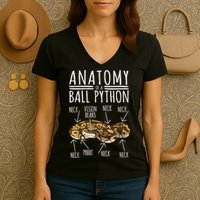 Python Snake Owner Anatomy Of A Ball Python Women's V-Neck T-Shirt