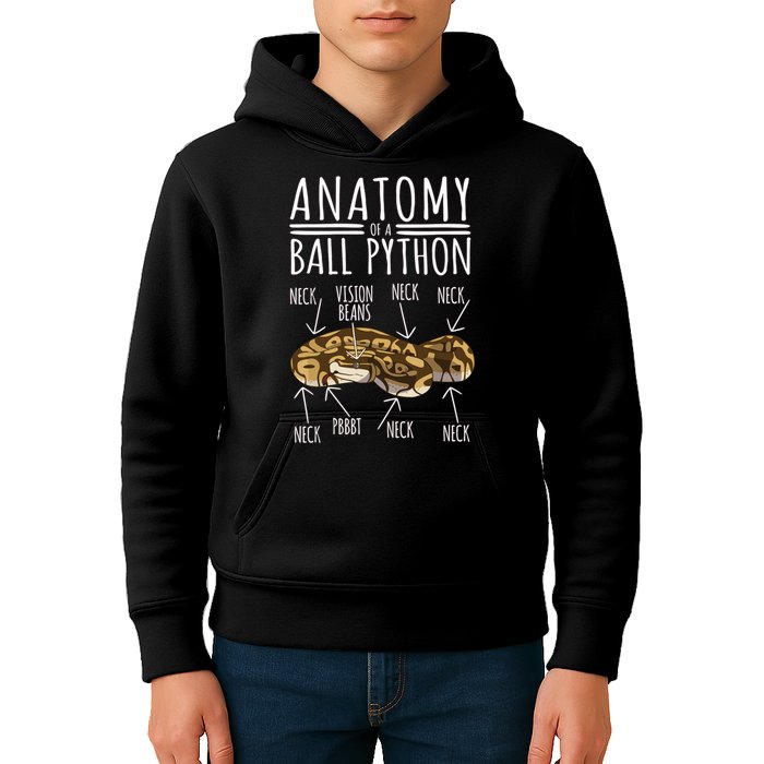 Python Snake Owner Anatomy Of A Ball Python Kids Hoodie