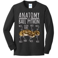 Python Snake Owner Anatomy Of A Ball Python Kids Long Sleeve Shirt