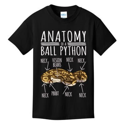 Python Snake Owner Anatomy Of A Ball Python Kids T-Shirt