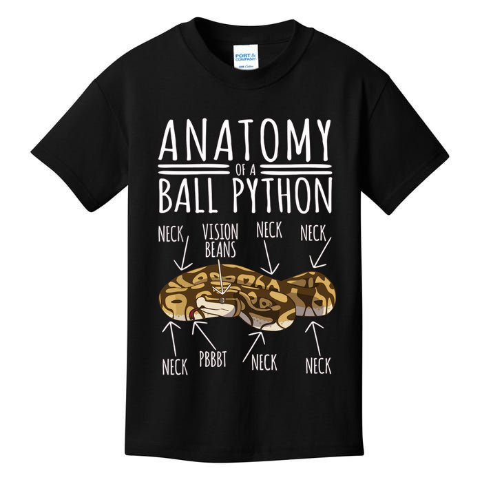 Python Snake Owner Anatomy Of A Ball Python Kids T-Shirt