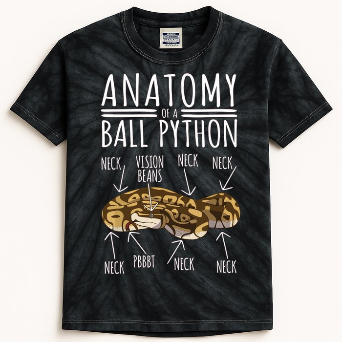 Python Snake Owner Anatomy Of A Ball Python Kids Tie-Dye T-Shirt