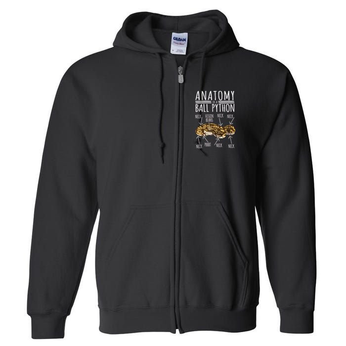 Python Snake Owner Anatomy Of A Ball Python Full Zip Hoodie