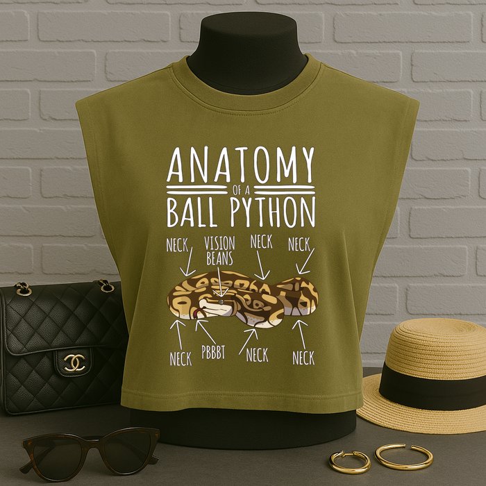 Python Snake Owner Anatomy Of A Ball Python Garment-Dyed Women's Muscle Tee