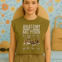 Python Snake Owner Anatomy Of A Ball Python Garment-Dyed Women's Muscle Tee
