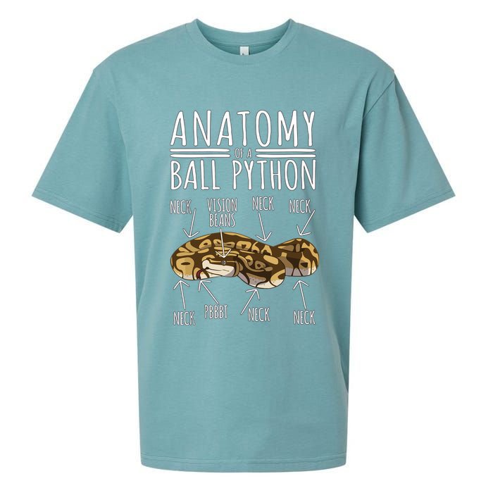 Python Snake Owner Anatomy Of A Ball Python Sueded Cloud Jersey T-Shirt