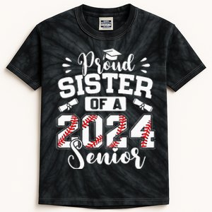 Proud Sister Of A 2024 Senior Baseball Graduate Kids Tie-Dye T-Shirt