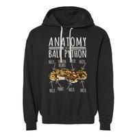 Python Snake Owner Anatomy Of A Ball Python Garment-Dyed Fleece Hoodie