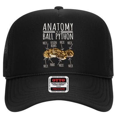 Python Snake Owner Anatomy Of A Ball Python High Crown Mesh Back Trucker Hat