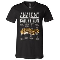 Python Snake Owner Anatomy Of A Ball Python V-Neck T-Shirt