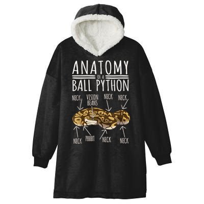 Python Snake Owner Anatomy Of A Ball Python Hooded Wearable Blanket