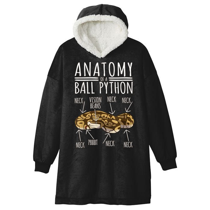 Python Snake Owner Anatomy Of A Ball Python Hooded Wearable Blanket
