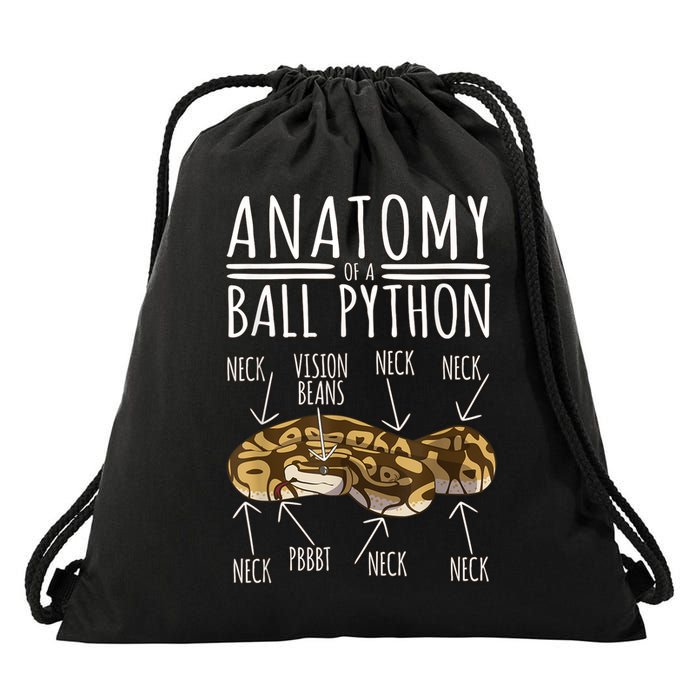 Python Snake Owner Anatomy Of A Ball Python Drawstring Bag