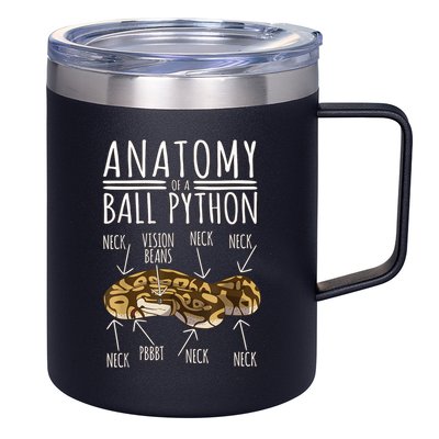 Python Snake Owner Anatomy Of A Ball Python 12oz Stainless Steel Coffee Mug