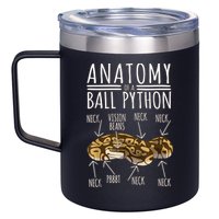 Python Snake Owner Anatomy Of A Ball Python 12oz Stainless Steel Coffee Mug