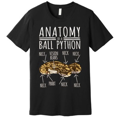 Python Snake Owner Anatomy Of A Ball Python Premium T-Shirt
