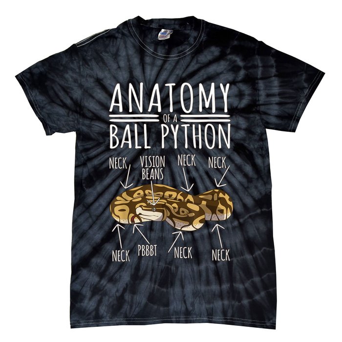 Python Snake Owner Anatomy Of A Ball Python Tie-Dye T-Shirt