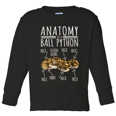 Python Snake Owner Anatomy Of A Ball Python Toddler Long Sleeve Shirt