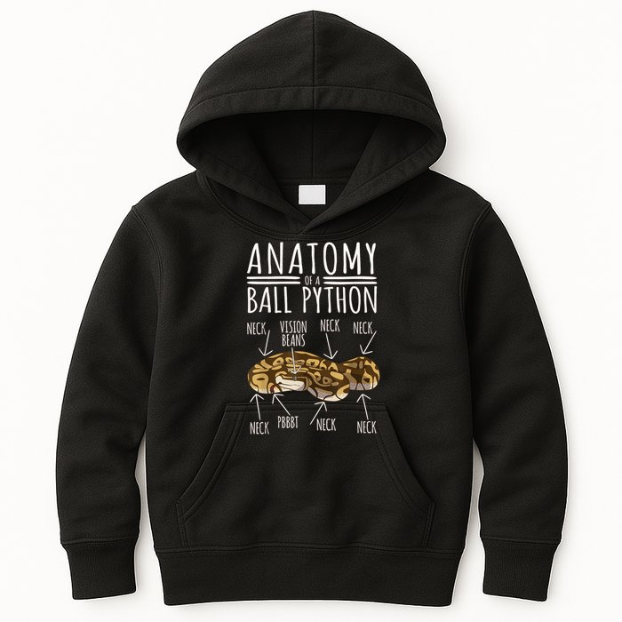 Python Snake Owner Anatomy Of A Ball Python Kids Hoodie