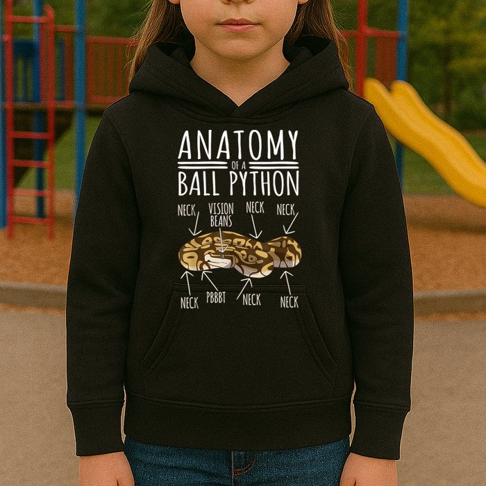 Python Snake Owner Anatomy Of A Ball Python Kids Hoodie