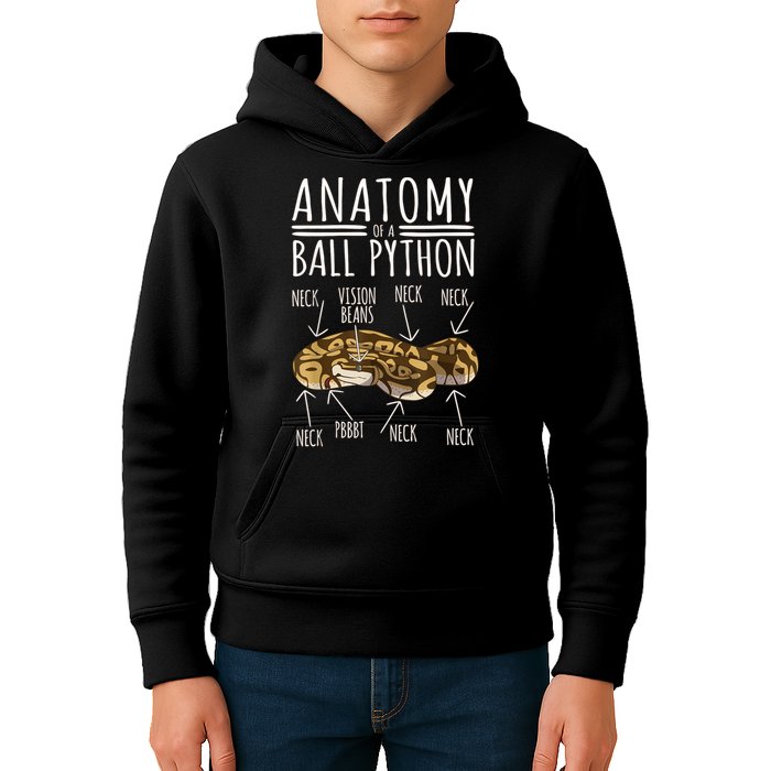 Python Snake Owner Anatomy Of A Ball Python Kids Hoodie