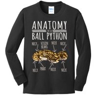 Python Snake Owner Anatomy Of A Ball Python Kids Long Sleeve Shirt