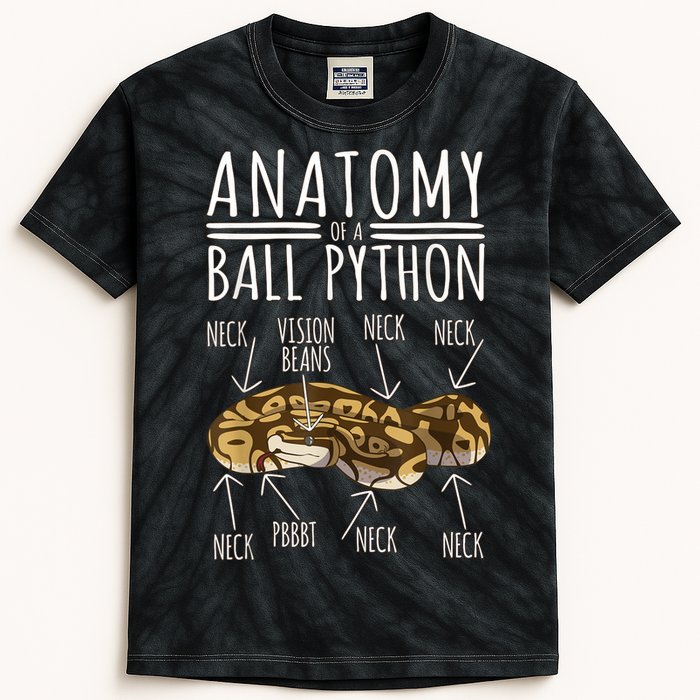 Python Snake Owner Anatomy Of A Ball Python Kids Tie-Dye T-Shirt