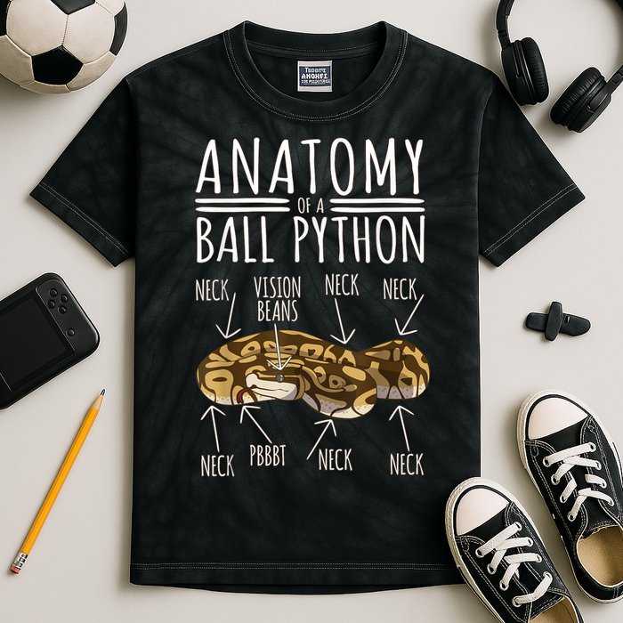 Python Snake Owner Anatomy Of A Ball Python Kids Tie-Dye T-Shirt