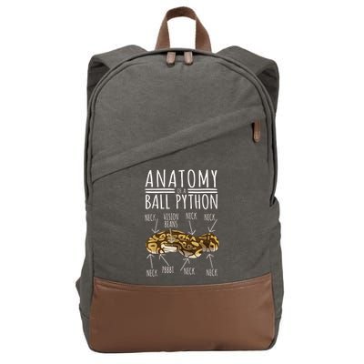 Python Snake Owner Anatomy Of A Ball Python Cotton Canvas Backpack