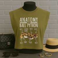 Python Snake Owner Anatomy Of A Ball Python Garment-Dyed Women's Muscle Tee