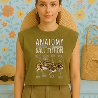 Python Snake Owner Anatomy Of A Ball Python Garment-Dyed Women's Muscle Tee