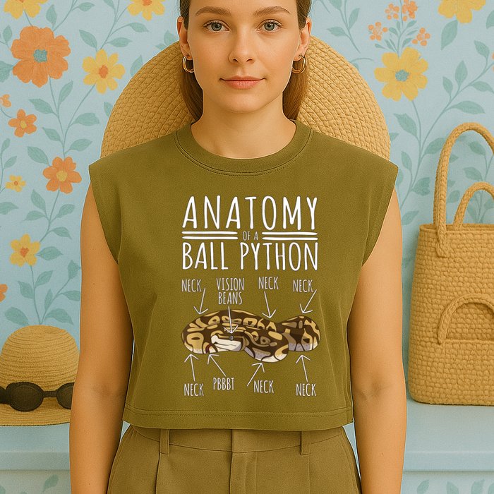Python Snake Owner Anatomy Of A Ball Python Garment-Dyed Women's Muscle Tee