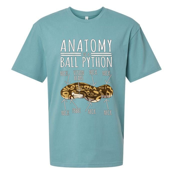 Python Snake Owner Anatomy Of A Ball Python Sueded Cloud Jersey T-Shirt