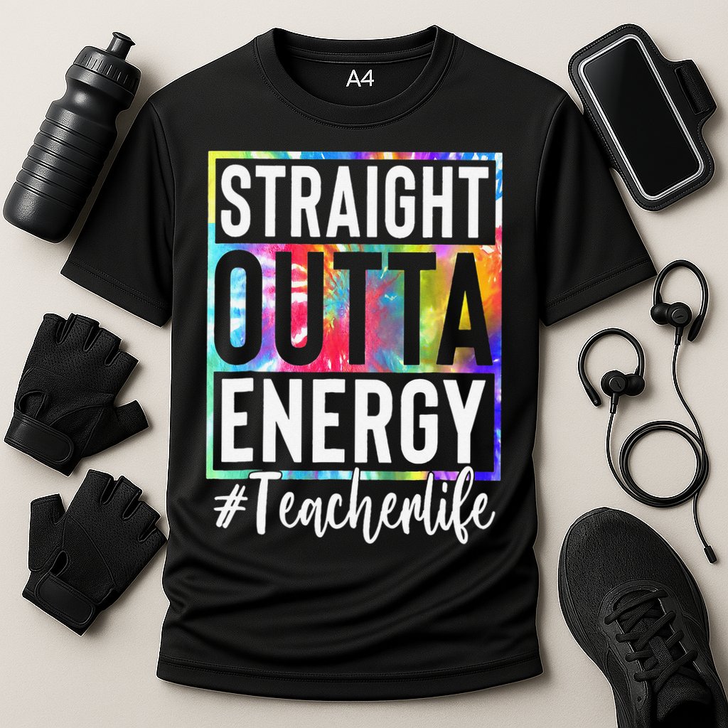 Paraprofessional Straight Outta Energy Teacher Life Gifts Cooling Performance Crew T-Shirt