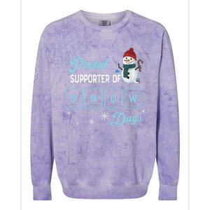 Proud Supporter Of Snow Days Christmas Xmas Holiday Snowman Colorblast Crewneck Sweatshirt