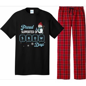 Proud Supporter Of Snow Days Christmas Xmas Holiday Snowman Pajama Set