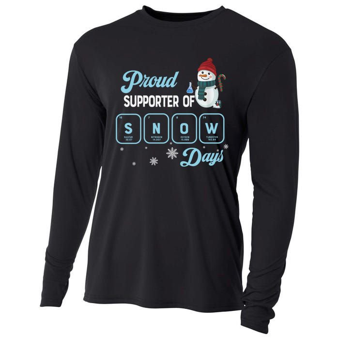 Proud Supporter Of Snow Days Christmas Xmas Holiday Snowman Cooling Performance Long Sleeve Crew