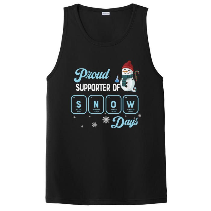 Proud Supporter Of Snow Days Christmas Xmas Holiday Snowman PosiCharge Competitor Tank