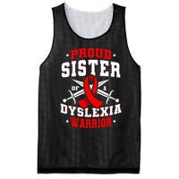 Proud Sister Of A Dyslexia Warrior Dyslexic Female Supporter Mesh Reversible Basketball Jersey Tank