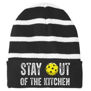 Pickleball Stay Out Of The Kitchen Striped Beanie with Solid Band