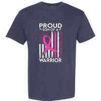 Proud Son Of A Breast Cancer Warrior Awareness Garment-Dyed Heavyweight T-Shirt