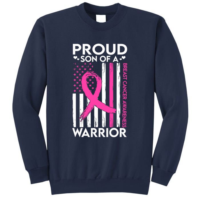 Proud Son Of A Breast Cancer Warrior Awareness Sweatshirt