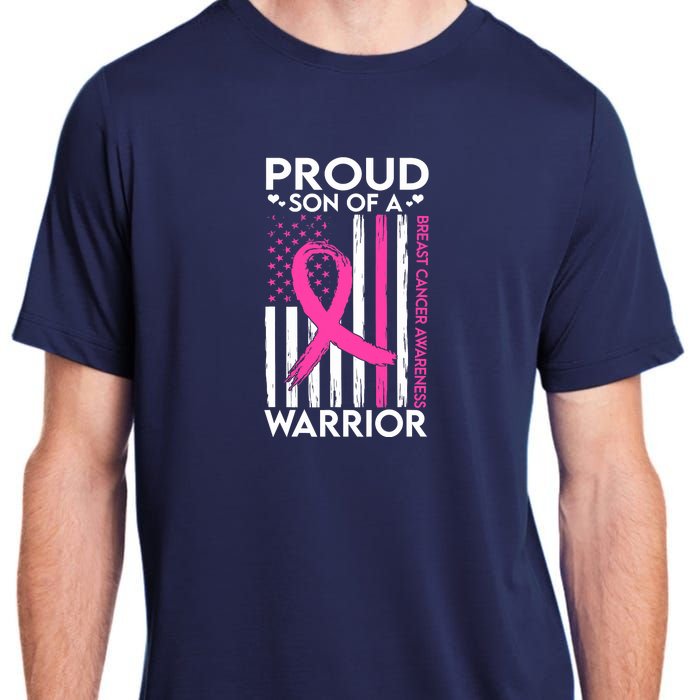 Proud Son Of A Breast Cancer Warrior Awareness Adult ChromaSoft Performance T-Shirt