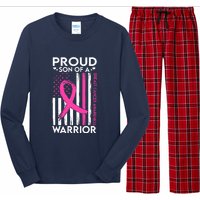 Proud Son Of A Breast Cancer Warrior Awareness Long Sleeve Pajama Set