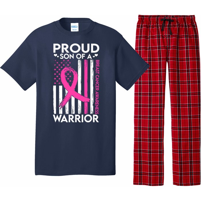 Proud Son Of A Breast Cancer Warrior Awareness Pajama Set