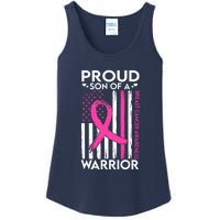 Proud Son Of A Breast Cancer Warrior Awareness Ladies Essential Tank