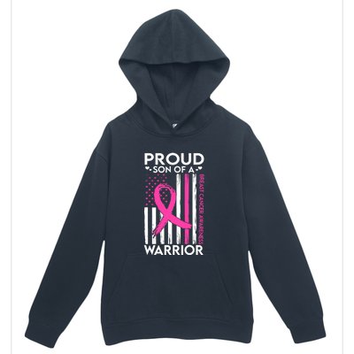 Proud Son Of A Breast Cancer Warrior Awareness Urban Pullover Hoodie