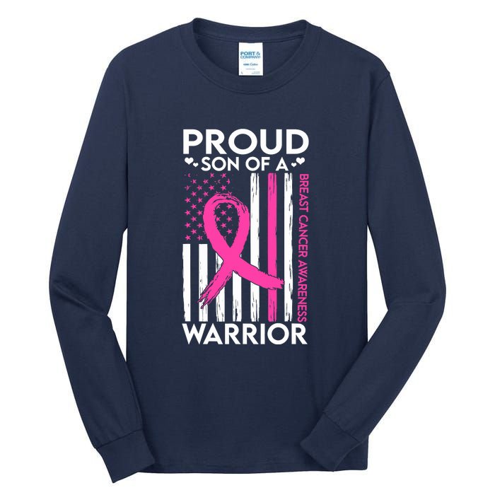 Proud Son Of A Breast Cancer Warrior Awareness Tall Long Sleeve T-Shirt