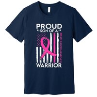 Proud Son Of A Breast Cancer Warrior Awareness Premium T-Shirt